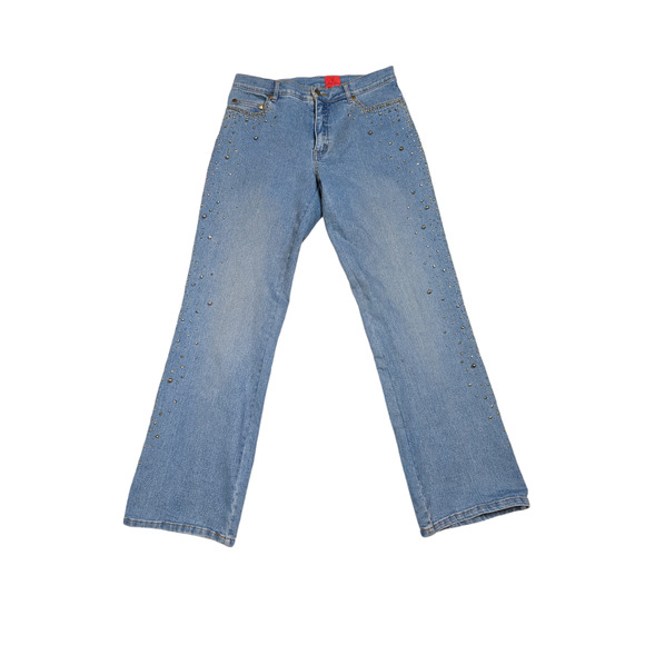 Y2K Very Vera Embellished Jeans Light Wash Size 8P - Picture 14 of 15